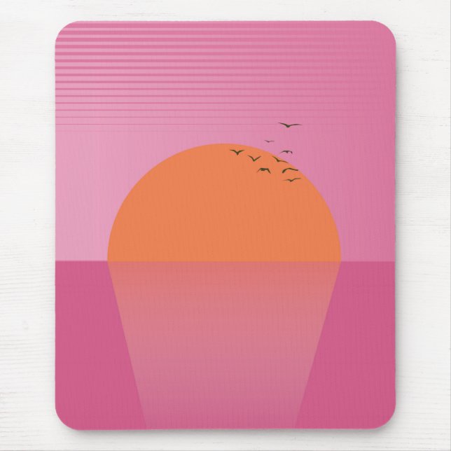 Retro Sunset Mouse Pad (Front)