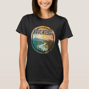 Retro Sunset Natural Lake Mountain Adventure Await T-Shirt
