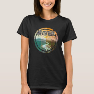 Retro Sunset Natural Lake Mountain Adventure Await T-Shirt