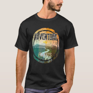 Retro Sunset Natural Lake Mountain Adventure Await T-Shirt