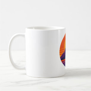 Retro Sunset Nature Vibes Vintage 80s Aesthetic Coffee Mug