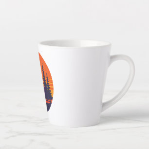 Retro Sunset Nature Vibes Vintage 80s Aesthetic Latte Mug