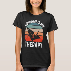 Retro Sunset Origami Crane T-Shirt