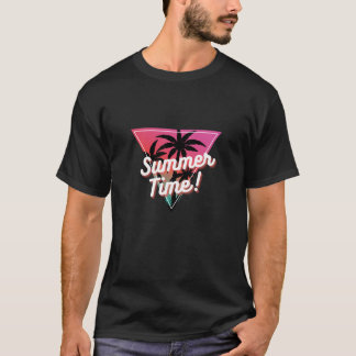 Retro Sunset Palm "Summer Time" Design T-Shirt