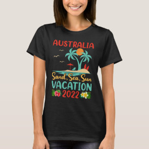 Retro Sunset Palm Tree Beach Vacation 2022 Austral T-Shirt