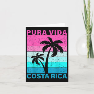 Retro Sunset Palm Tree Costa Rica Vacation Pura Vi Card