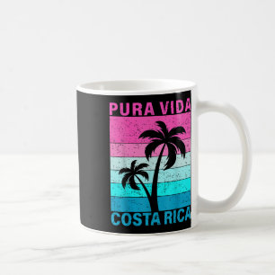 Retro Sunset Palm Tree Costa Rica Vacation Pura Vi Coffee Mug