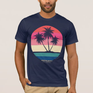 Retro Sunset Palm Trees Junipero Beach T-Shirt