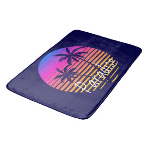 Retro sunset Paradise Bath Mat