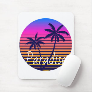 Retro sunset Paradise Mouse Pad