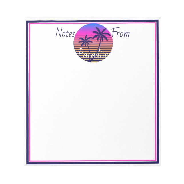 Retro sunset Paradise  Notepad (Front)
