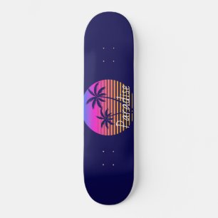 Retro sunset Paradise   Skateboard