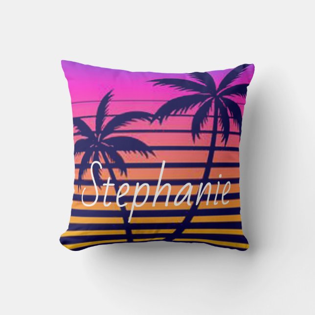 Retro sunset Personalised  Cushion (Front)