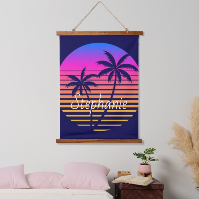 Retro sunset Personalised    Hanging Tapestry (Bedroom)