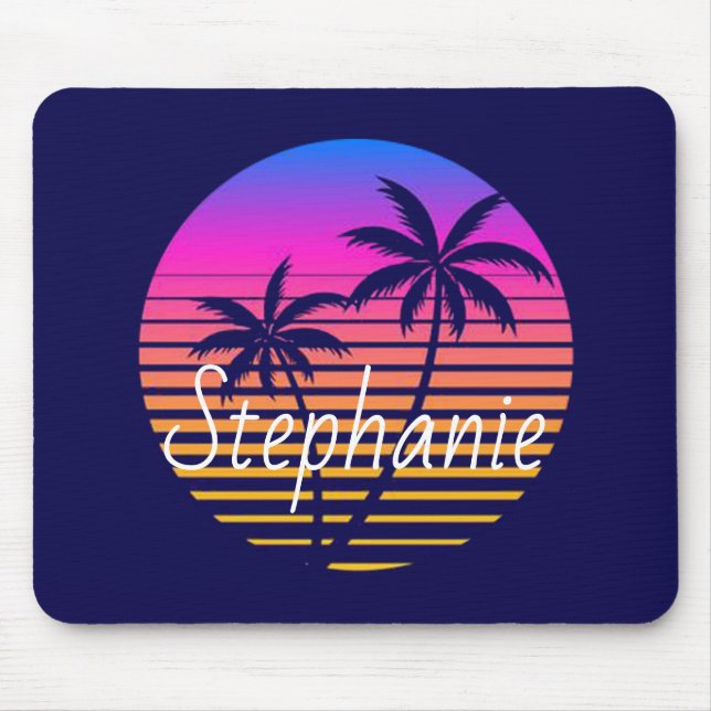 Retro sunset Personalised  Mouse Pad (Front)