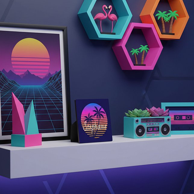 Retro sunset Personalised   Plaque (Creator Uploaded)