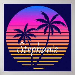 Retro sunset Personalised Poster