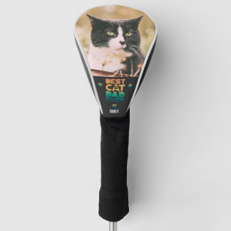 Retro Sunset Photo Fathers Day Best Cat Dad Ever Golf Head Cover