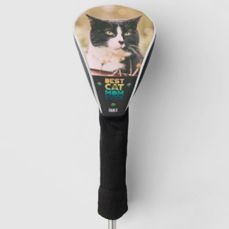 Retro Sunset Photo Mothers Day Best Cat Mum Ever Golf Head Cover