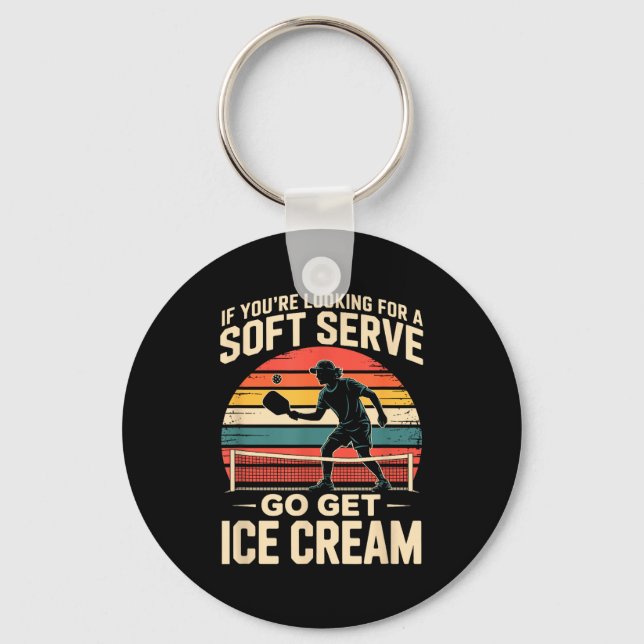 Retro sunset pickleball design for tournament day  key ring (Front)