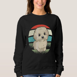 Retro Sunset Puppy Dog Maltese Sweatshirt