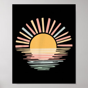 Retro Sunset Rays,girls Summer,bella Canvas Sunshi Poster