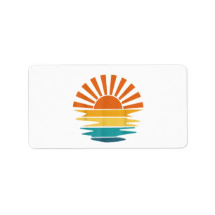 Retro Sunset Rays Wavy Vintage Retro Sunshine Sun Label