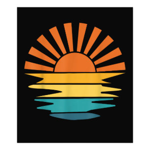 Retro Sunset Rays Wavy Vintage Retro Sunshine Sun Photo Print