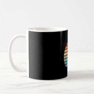 Retro sunset rock climbing backpacker mountain coffee mug