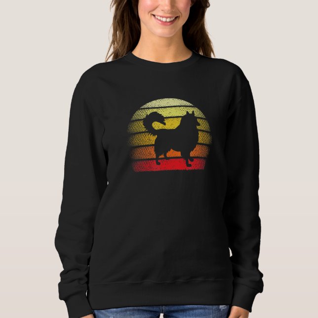 Retro Sunset Shetland Sheepdog Dog Theme Design Sweatshirt (Front)