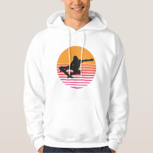 Retro Sunset Skateboarder  Hoodie