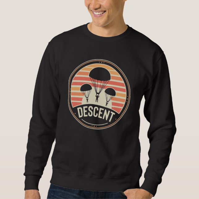 Retro Sunset Skydiving Parachute Sweatshirt (Front)