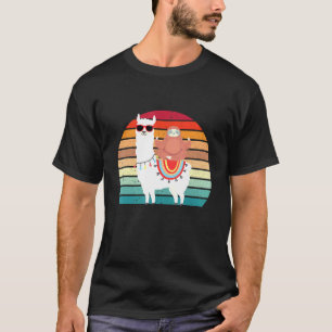 Retro Sunset Sloth Llama Hiking Team - Sloth Ridin T-Shirt