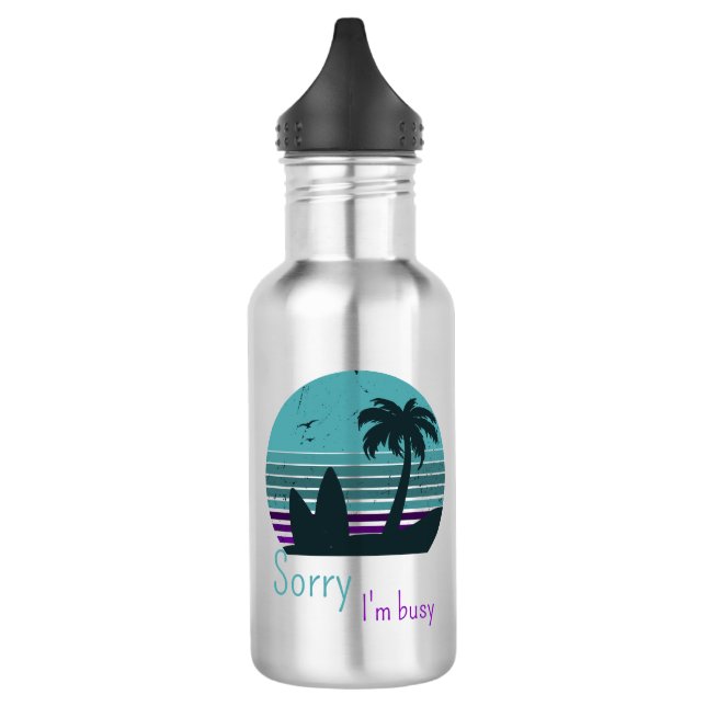 Retro Sunset - Sorry, I'm busy 532 Ml Water Bottle (Left)