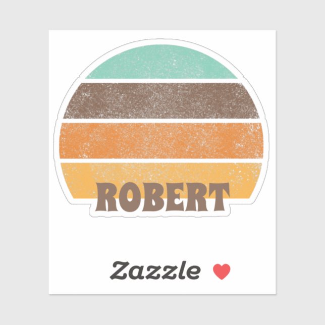 Retro Sunset Stripes Circle Sun Personalised Text (Sheet)