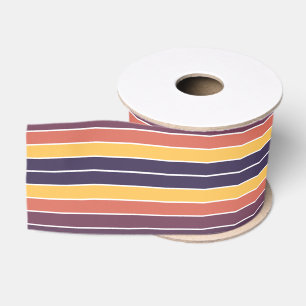 Retro Sunset Stripes Grosgrain Ribbon