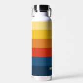 Retro Sunset Stripes with Simple Sans Serif Name Water Bottle (Front)