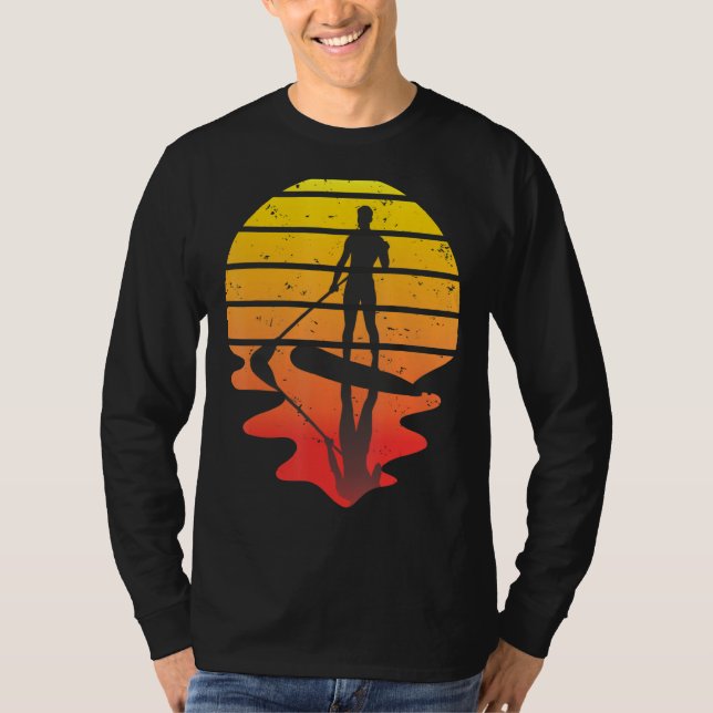 Retro Sunset SUP Stand Up Paddle T-Shirt (Front)