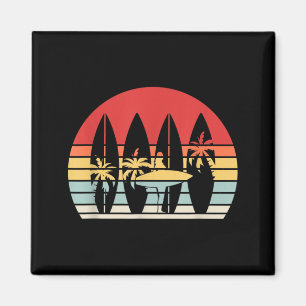 Retro Sunset Surfboard Surfing Beach Vacation Magnet