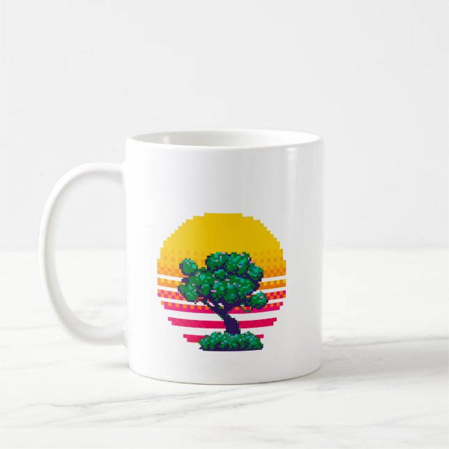 Retro Sunset Tree Adventure Coffee Mug (Left)