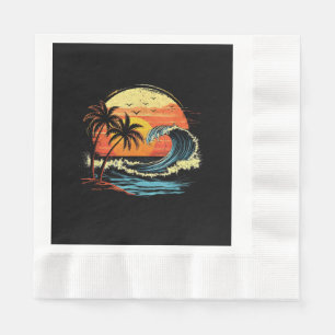 Retro Sunset Tropical Vintage Beach Palm Tree for Napkin