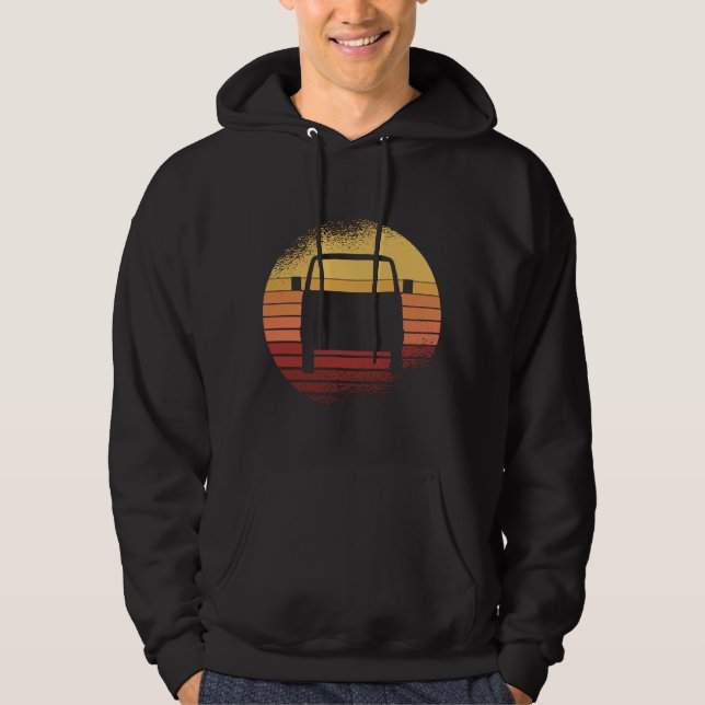 Retro Sunset Vanagon Syncro 4x4 Bus Hoodie (Front)