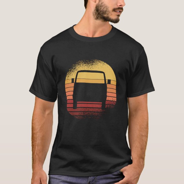 Retro Sunset Vanagon Syncro 4x4 Bus T-Shirt (Front)