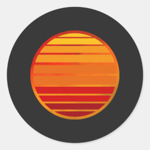 Retro Sunset Vibes Aesthetic Classic Round Sticker