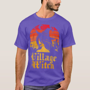 Retro Sunset Village Witch  T-Shirt