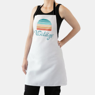 Retro Sunset+Vintage Script Distressed Apron