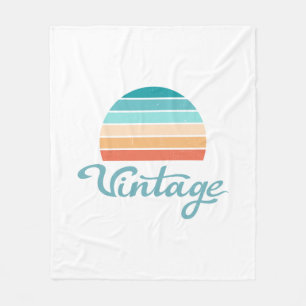 Retro Sunset+Vintage Script Distressed Fleece Blanket