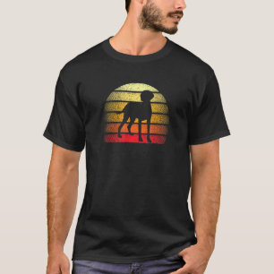 Retro Sunset Vizsla Dog Theme Design T-Shirt