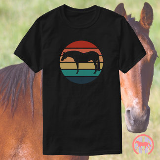 Retro Sunset Western Quarter Horse Silhouette T-Shirt