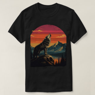 Retro Sunset Wildlife Vintage Animal Silhouette T-Shirt